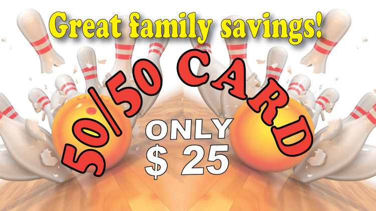 The Lanes 50/50 Card The Lanes 50/50 Card